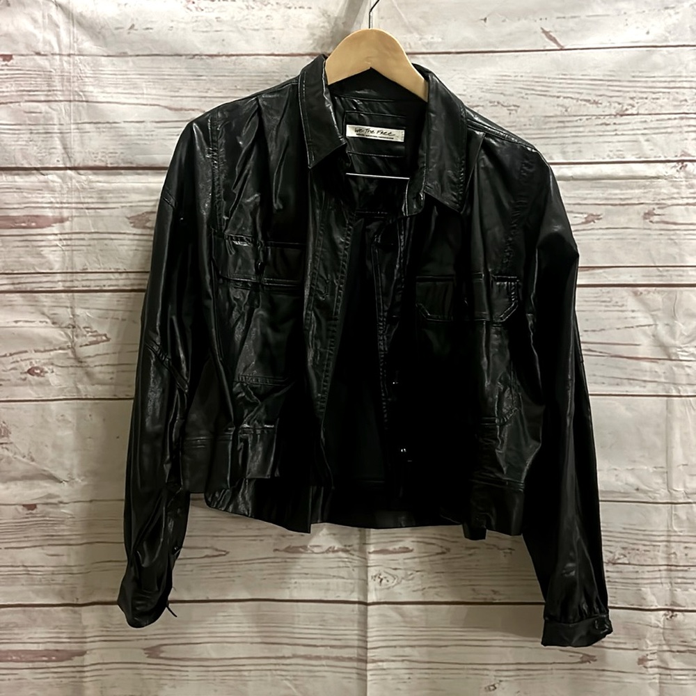 We the Free Faux Leather crop jacket